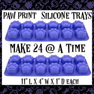 Set of 2 Paw Print Silicone Trays Ice Candy NWOT